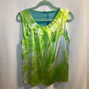 Elie Tahari Winona Silk Blouse in Bright Margarita Women’s size Medium NWT